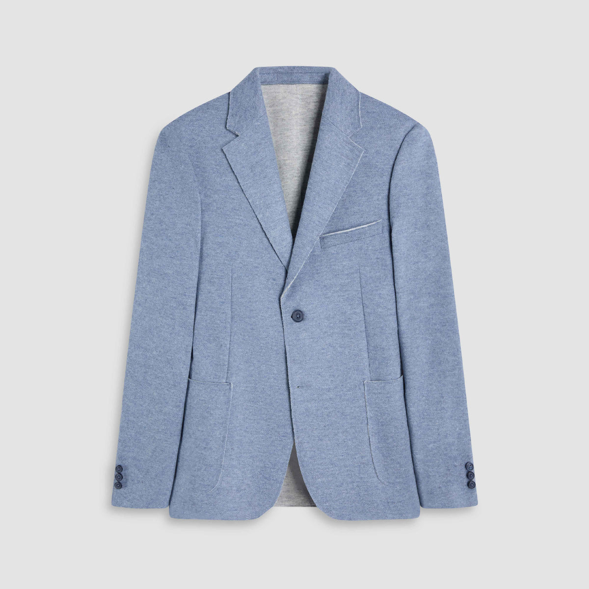 LASER CUT WOOL BLEND SOFT BLAZER - AIR BLUE
