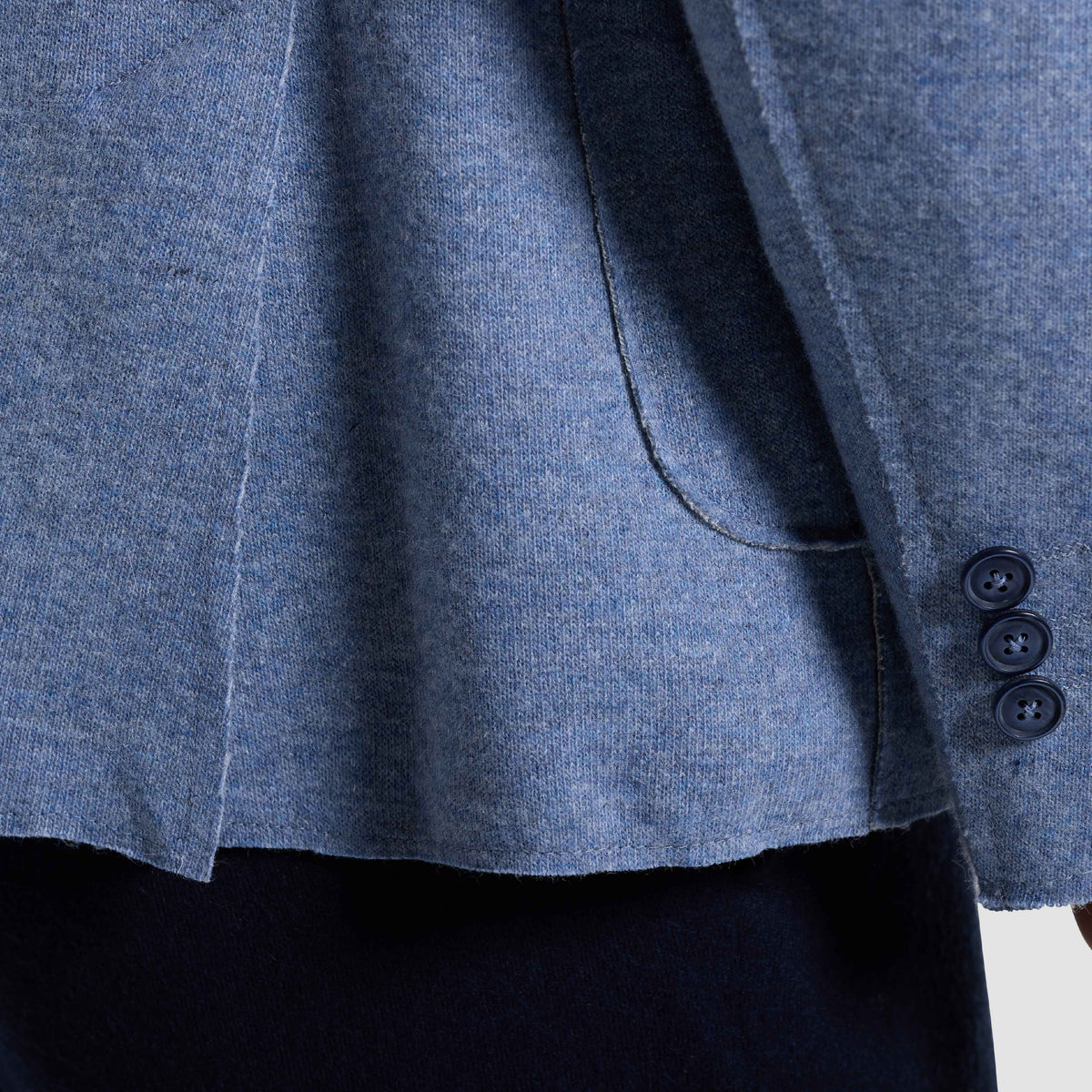 LASER CUT WOOL BLEND SOFT BLAZER - AIR BLUE