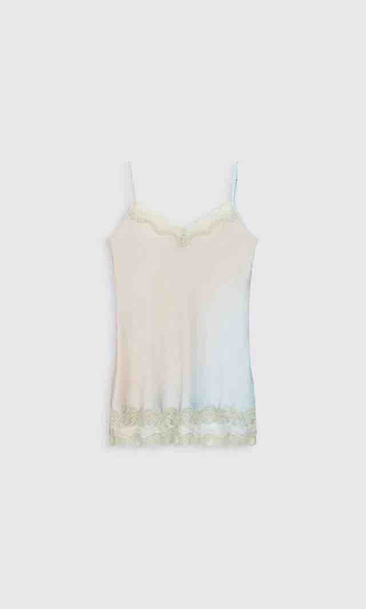 SILK CAMI WITH LACE TRIM - GRADIENT SKY
