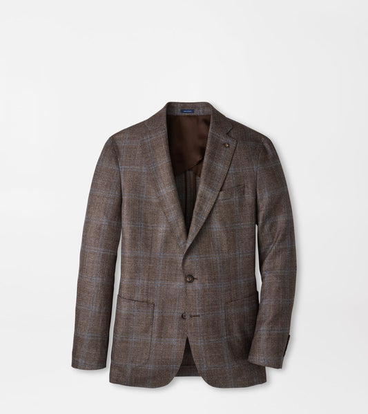 ARDEN WINDOWPANE SOFT JACKET - ASH BROWN