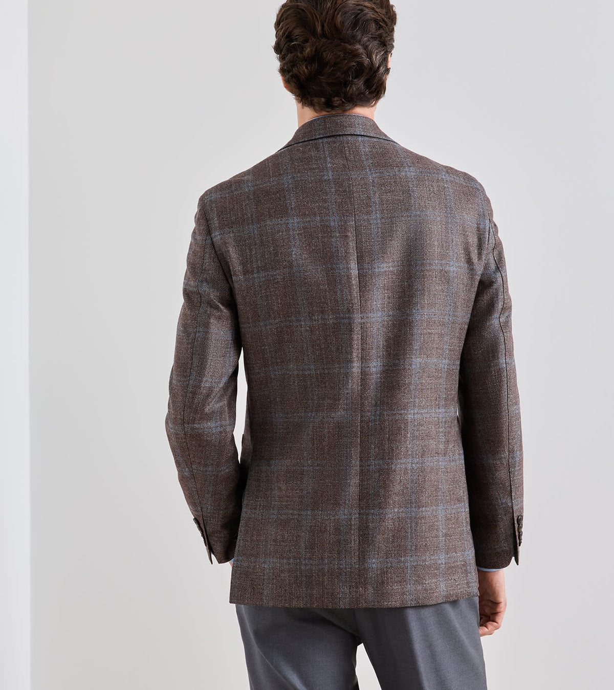 ARDEN WINDOWPANE SOFT JACKET - ASH BROWN