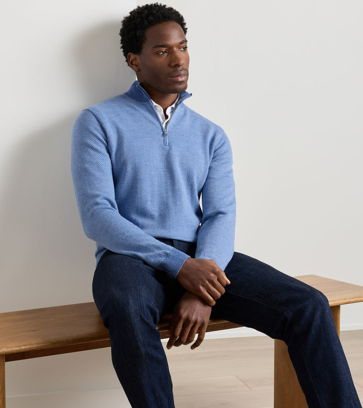 ASHLAND 1/4 ZIP SWEATER - STORM