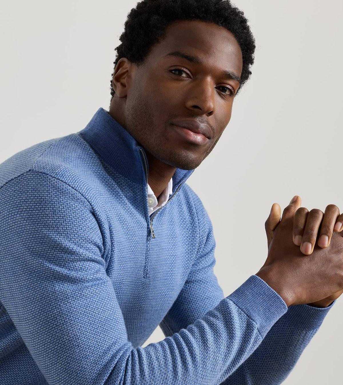 ASHLAND 1/4 ZIP SWEATER - STORM