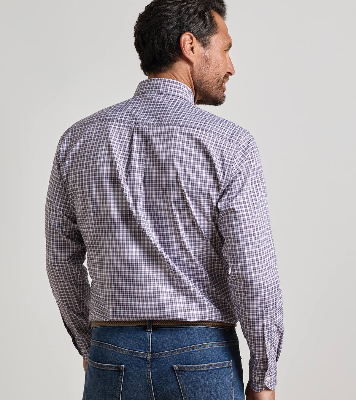 ATLAS CROWN LITE COTTON STRETCH SHIRT - GRAPESEED