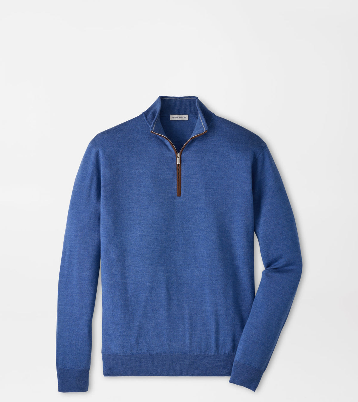 AUTUMN CREST SUEDE TRIM 1/4 ZIP SWEATER - CROWN BLUE