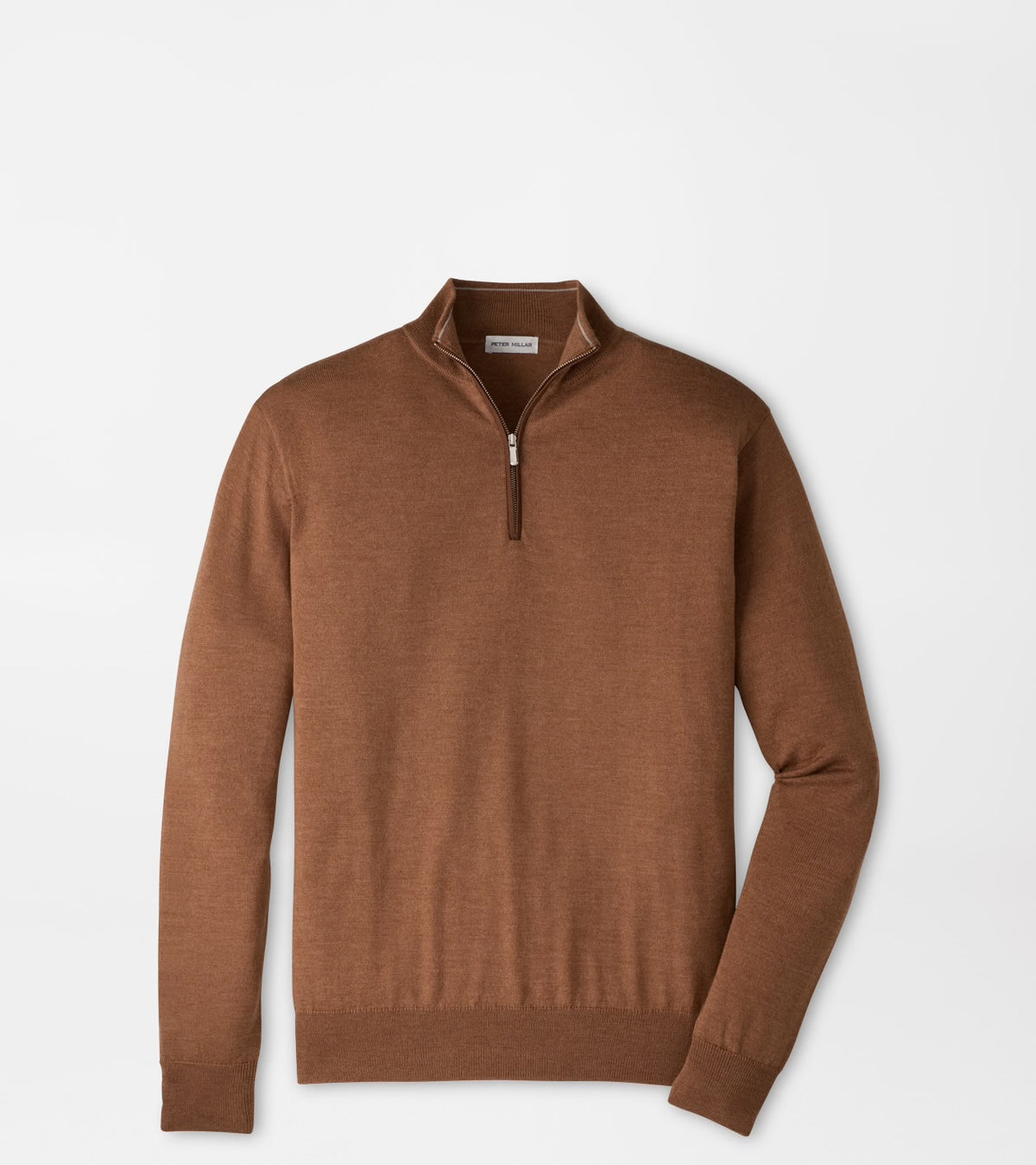 AUTUMN CREST SUEDE TRIM 1/4 ZIP SWEATER - DARK AMBER