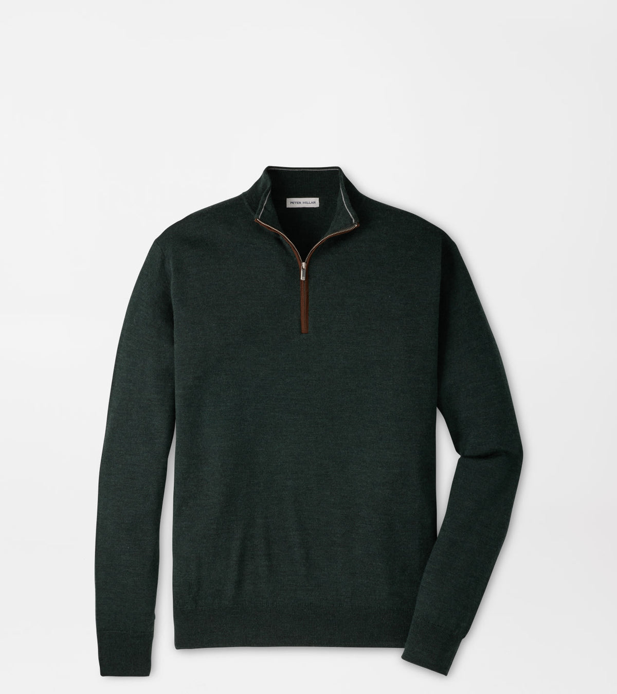 AUTUMN CREST SUEDE TRIM 1/4 ZIP SWEATER - PINE BROOK