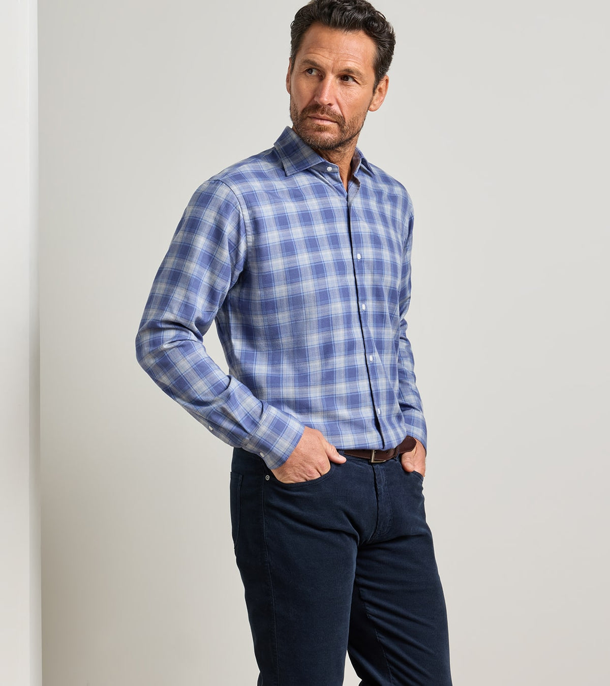 CANNON PERFORMANCE FLANNEL SHIRT - CROWN BLUE