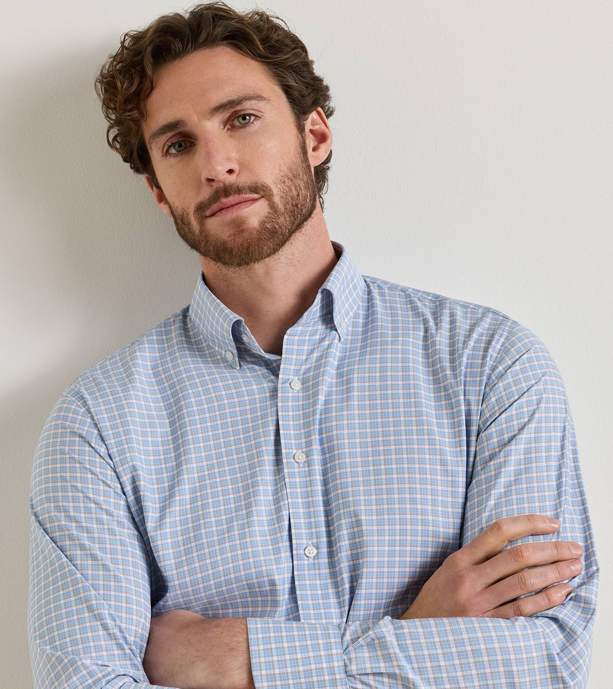 CHARLES PERFORMANCE TWILL SHIRT - COTTAGE BLUE
