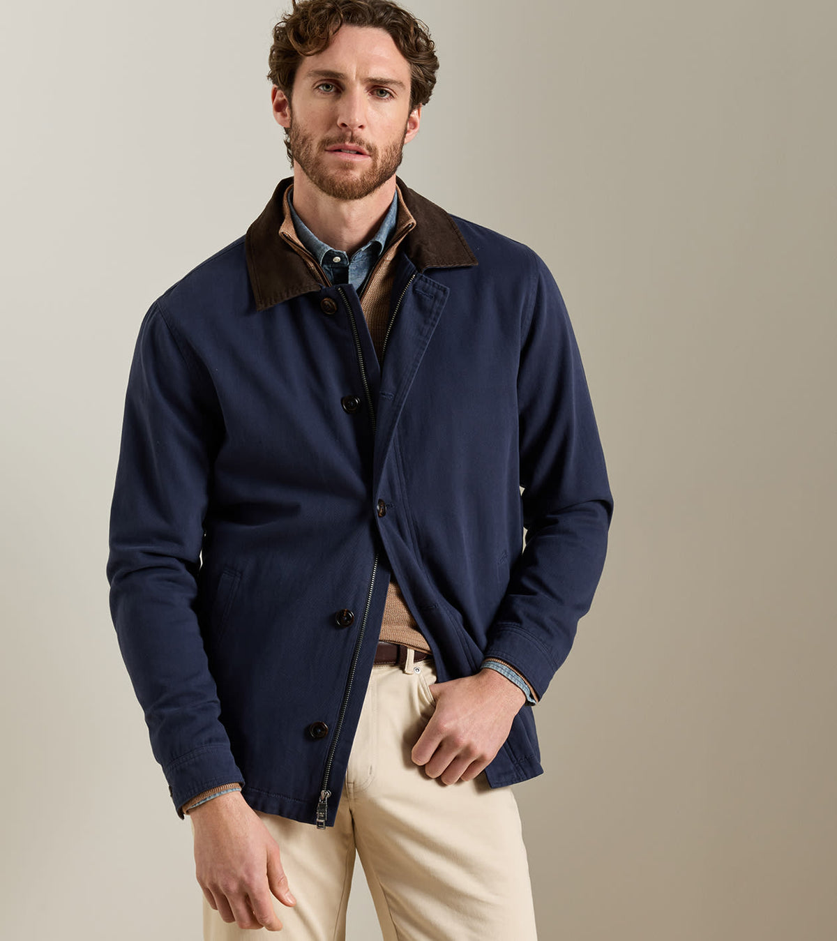 CHATHAM COTTON CASHMERE COAT - PROVIDENCE NAVY