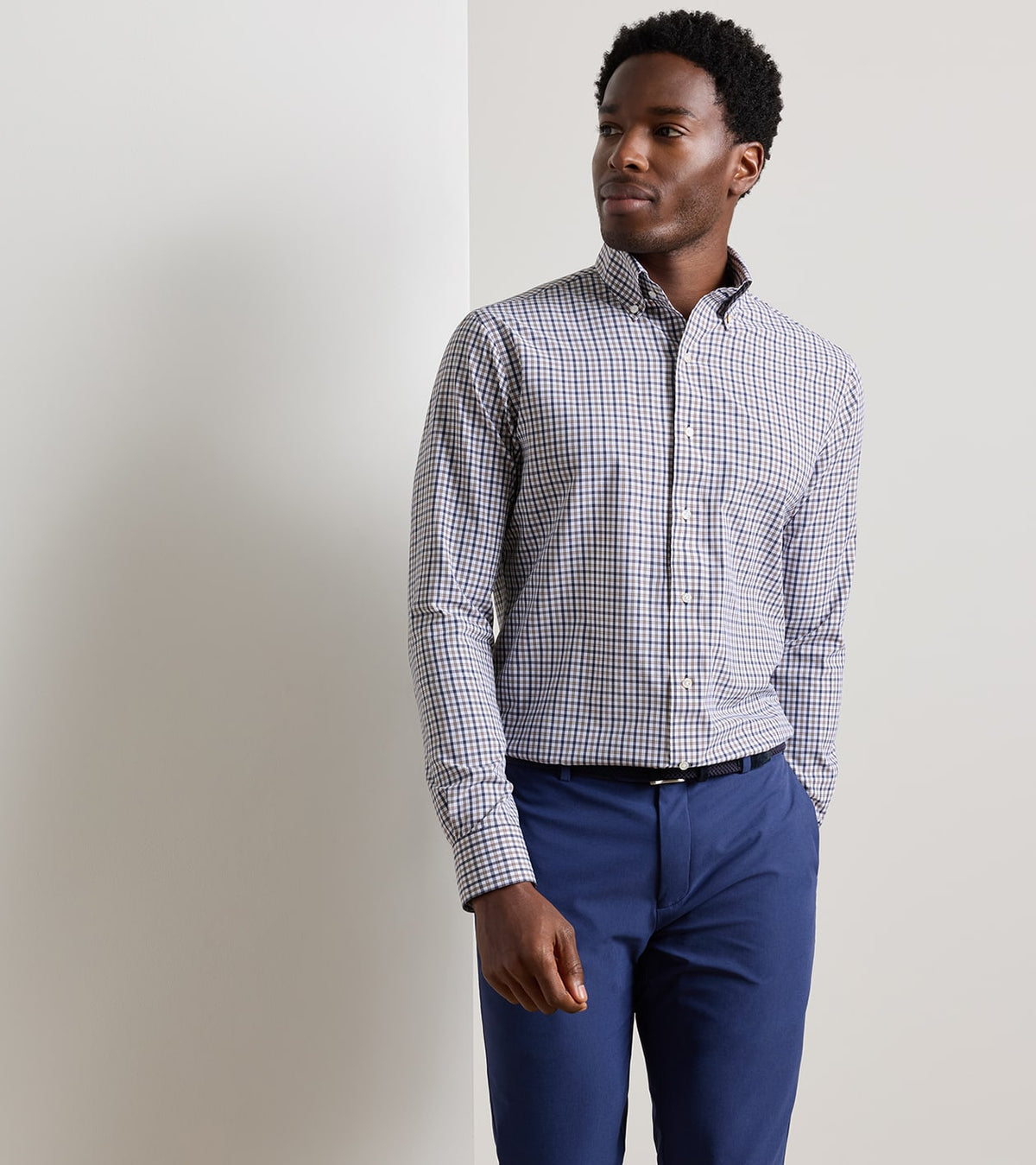 CLARENCE PERFORMANCE POPLIN SHIRT - NAVY
