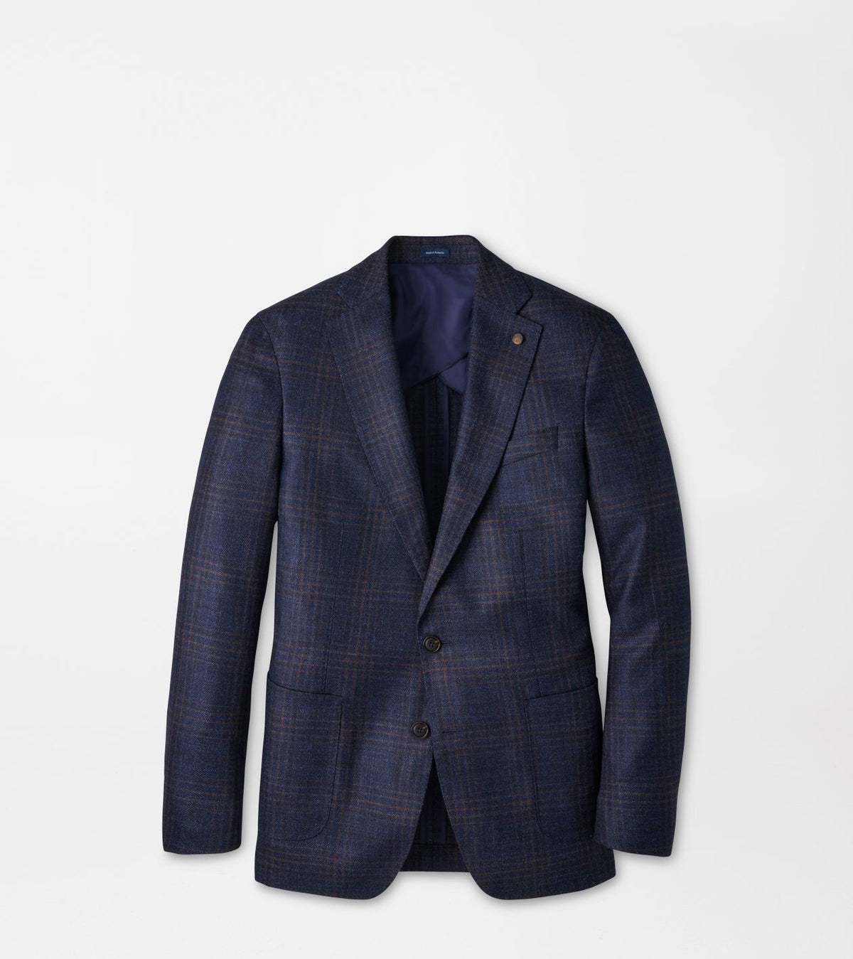 COLLINS PLAID SOFT JACKET - NAVY