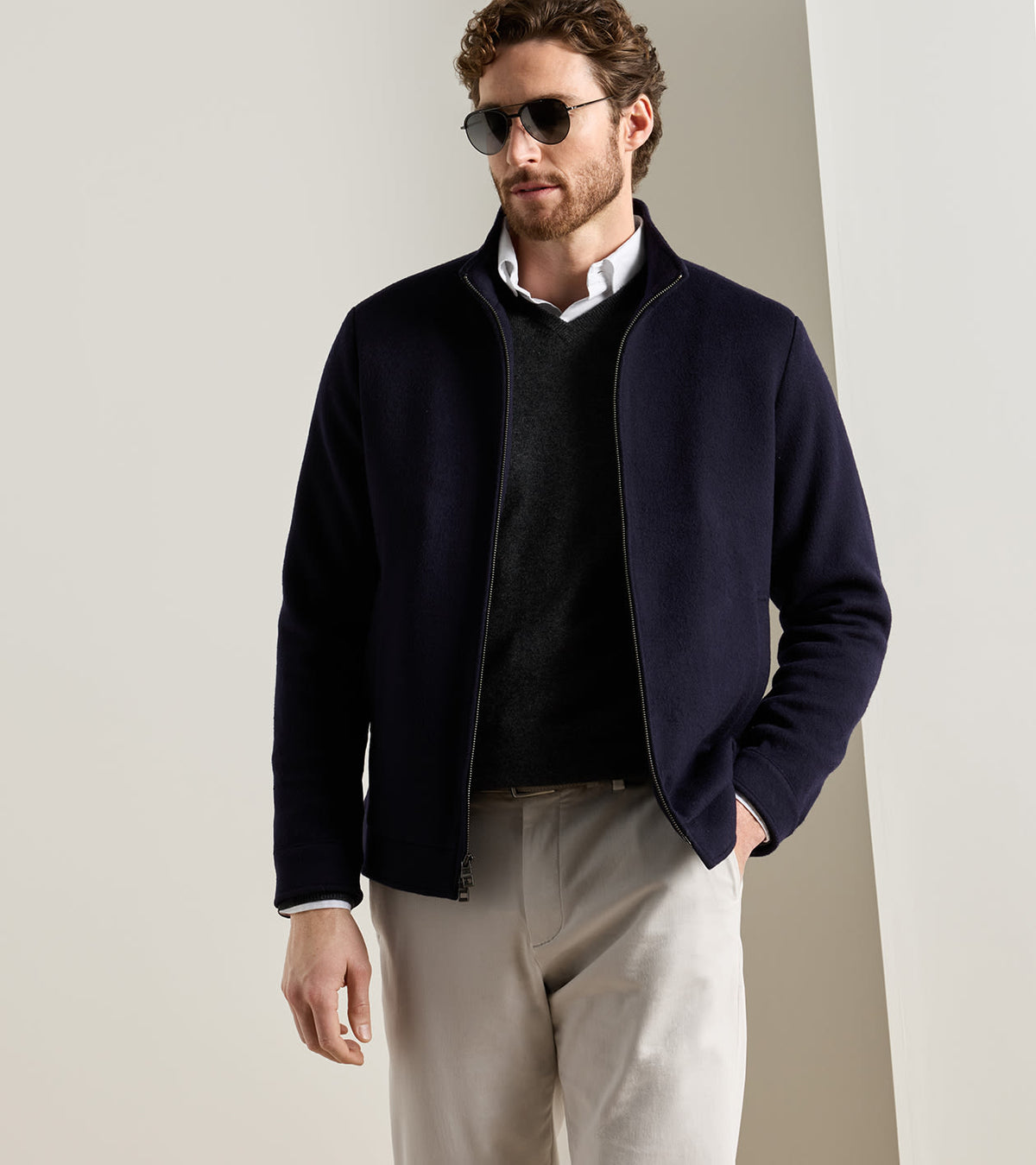 CROWN FLEX MERINO BOMBER - NAVY