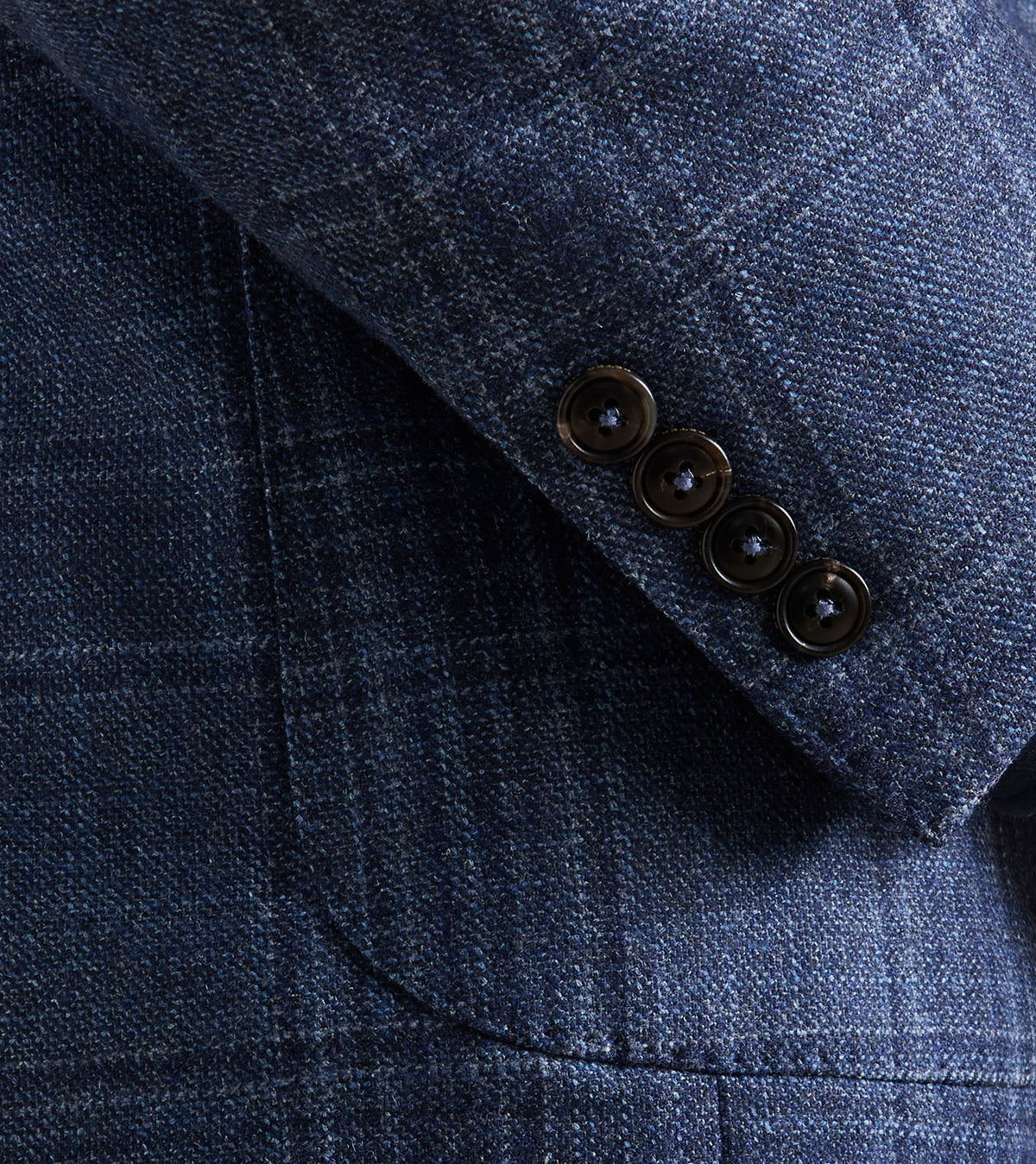 DAVIES PLAID SOFT JACKET - CADET