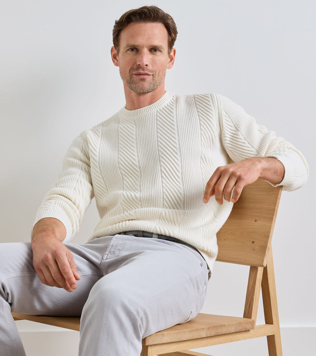DOLOMITE CREW NECK SWEATER - ALMOND