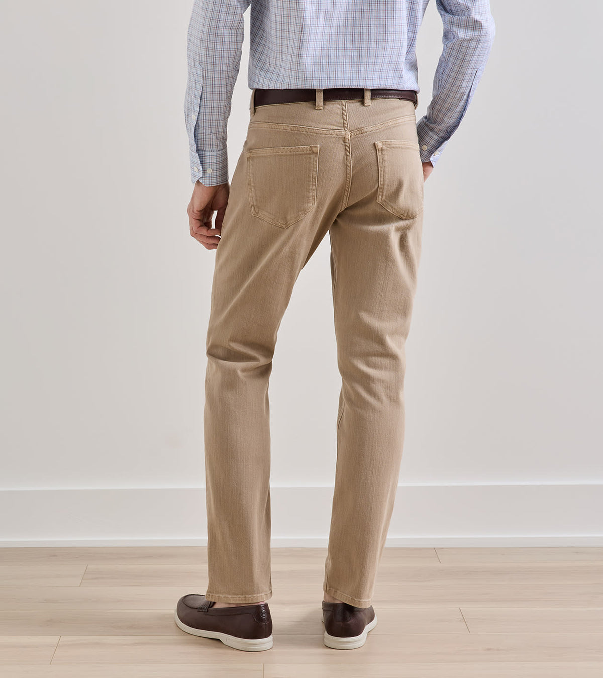 FAIRFIELD GARMENT DYED DENIM TROUSER - KHAKI