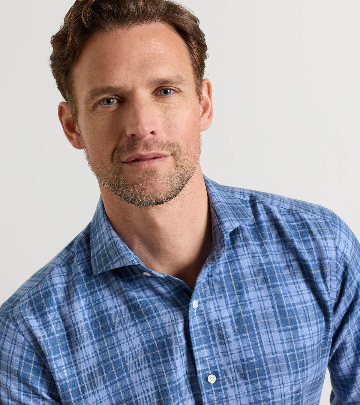 GRESSAN ITALIAN FLANNEL SHIRT - WINDY BLUE