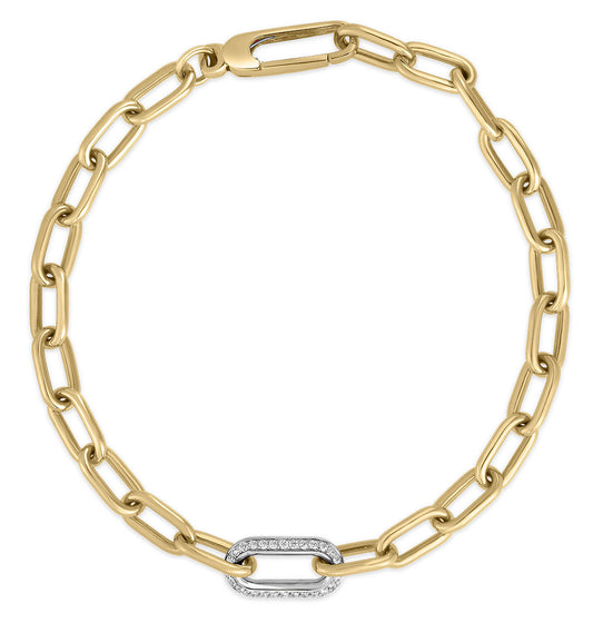 18K YW Designer Gold Oval Link Bracelet