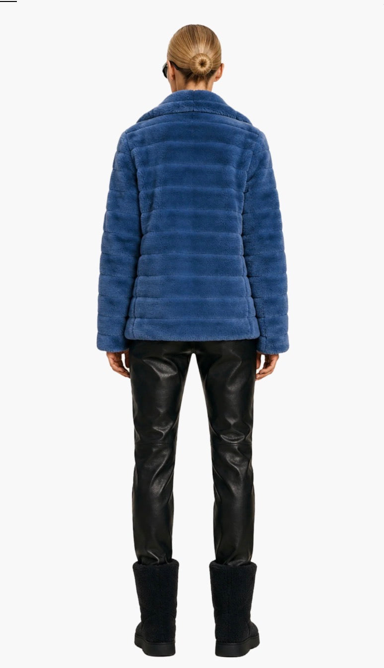 BAILEY FAUX FUR SHORT COAT - SKY BLUE
