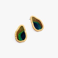 AMANDA LARGE ORGANIC FEATHER STUD EARRINGS