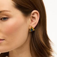 JENNIFER FEATHER TRIANGLE STUD EARRINGS