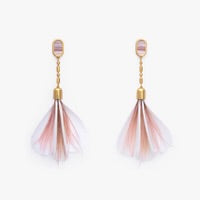 RADIANCE FEATHER PETAL DROP EARRINGS - PINK