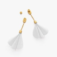 RADIANCE FEATHER PETAL DROP EARRINGS - PINK