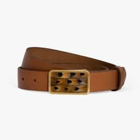 TRIPPIN TIPSEY FEATHER LEATHER BELT - TAN PHEASANT