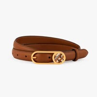 LOBLOLLY LIZZY FEATHER LEATHER BELT - TAN QUAIL