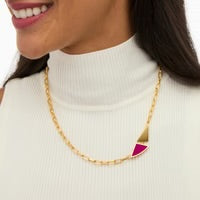 ELIANA FEATHER GOLD TRIANGLE NECKLACE