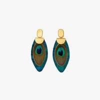 NIKKO BLUE FEATHER DROP EARRINGS