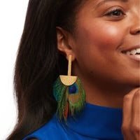 GLACIER GRECIAN FEATHER EARRINGS