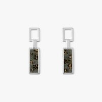 KWAN FEATHER SILVER DROP EARRINGS