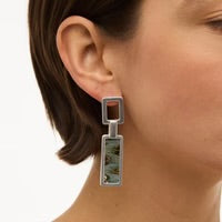 KWAN FEATHER SILVER DROP EARRINGS