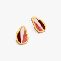 ASHLEY LARGE ORGANIC FEATHER STUD EARRINGS