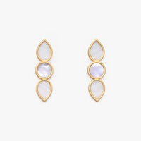 ROMANCE FEATHER PEARL TEARDROP EARRINGS - WHITE