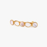INFINITY FEATHER PEARL BARRETTE - WHITE