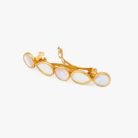 INFINITY FEATHER PEARL BARRETTE - WHITE