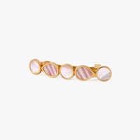 INFINITY FEATHER PEARL BARRETTE - PINK