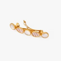 INFINITY FEATHER PEARL BARRETTE - PINK