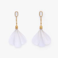 RADIANCE FEATHER PETAL DROP EARRINGS - WHITE