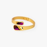 AALIYAH FEATHER BEZEL HINGE CUFF BRACELET