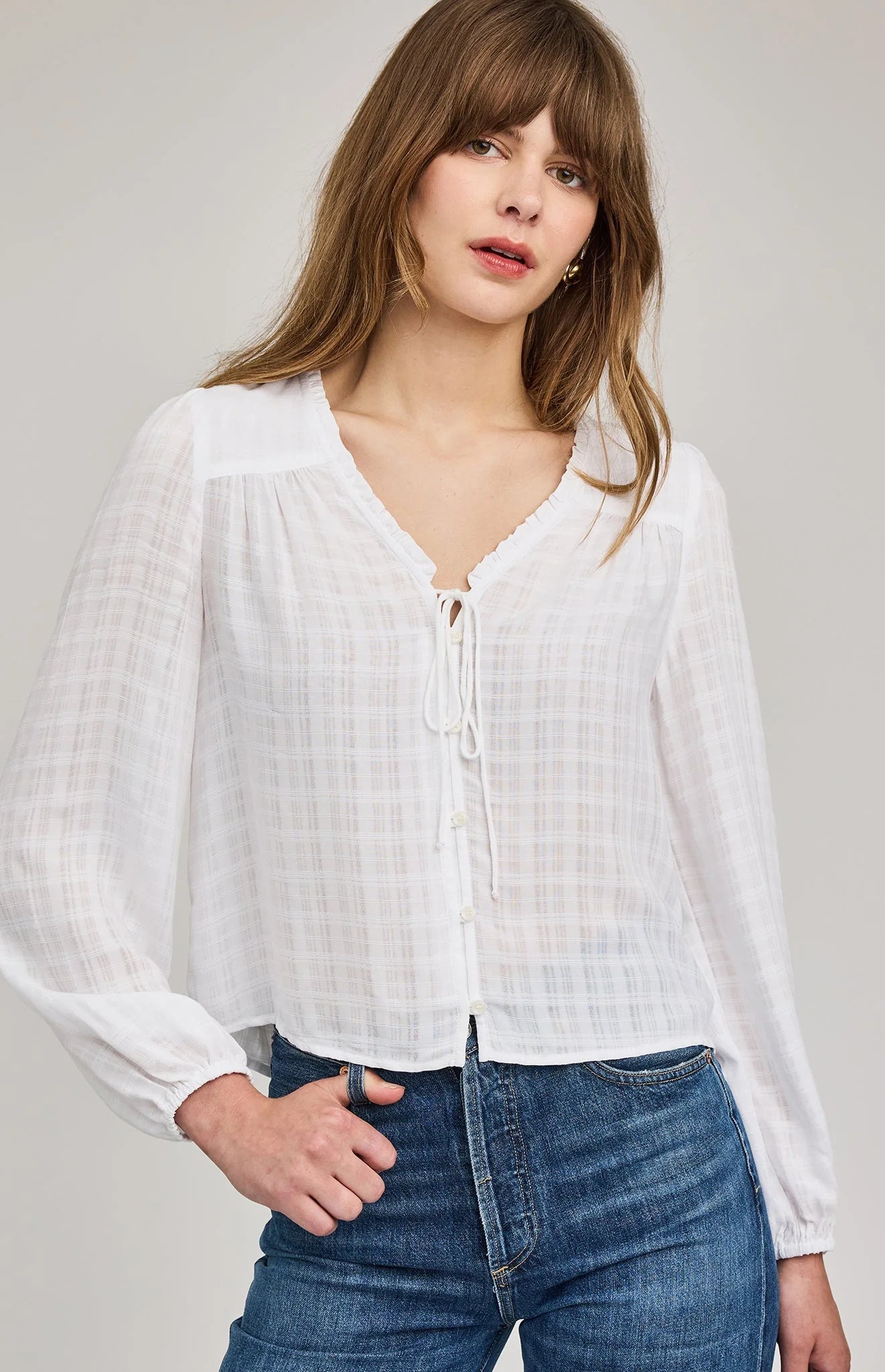 VANESSA TEXTURED TOP - WHITE