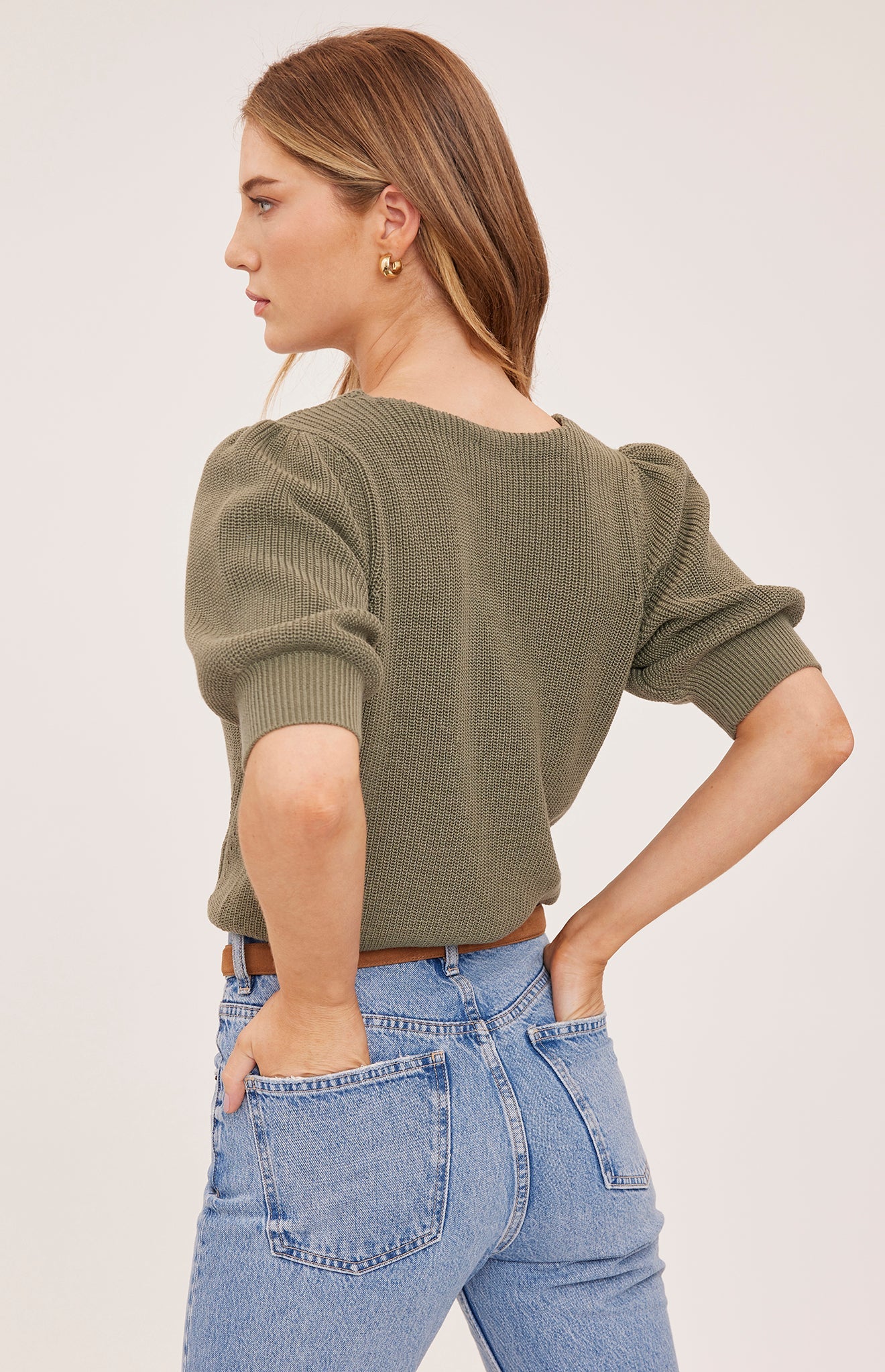 PHOEBE V-NECK PULLOVER - SAGE