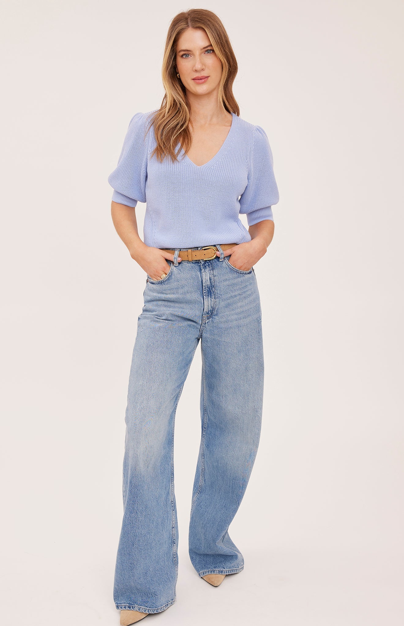 PHOEBE V-NECK PULLOVER - DAYLIGHT