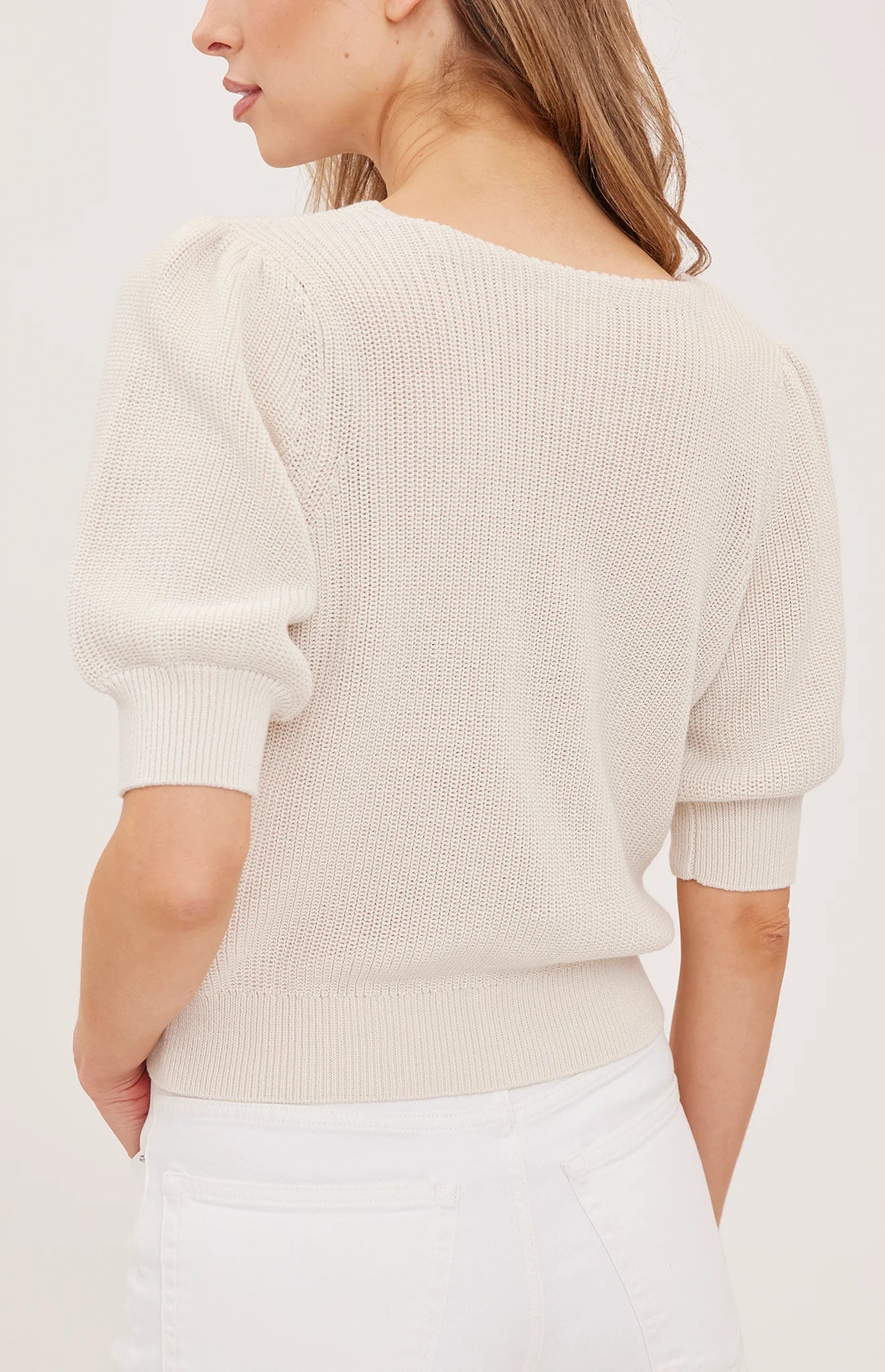PHOEBE V-NECK PULLOVER - CREAM