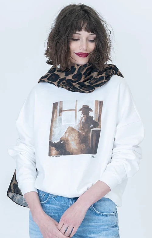 TRY AND MAKE ME COZY SWEATSHIRT - WORN WHITE