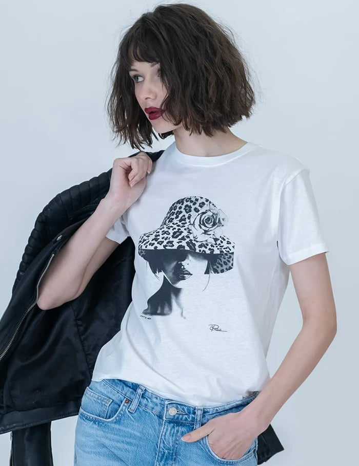 CATS MEOW MUSHIE TEE - WORN WHITE