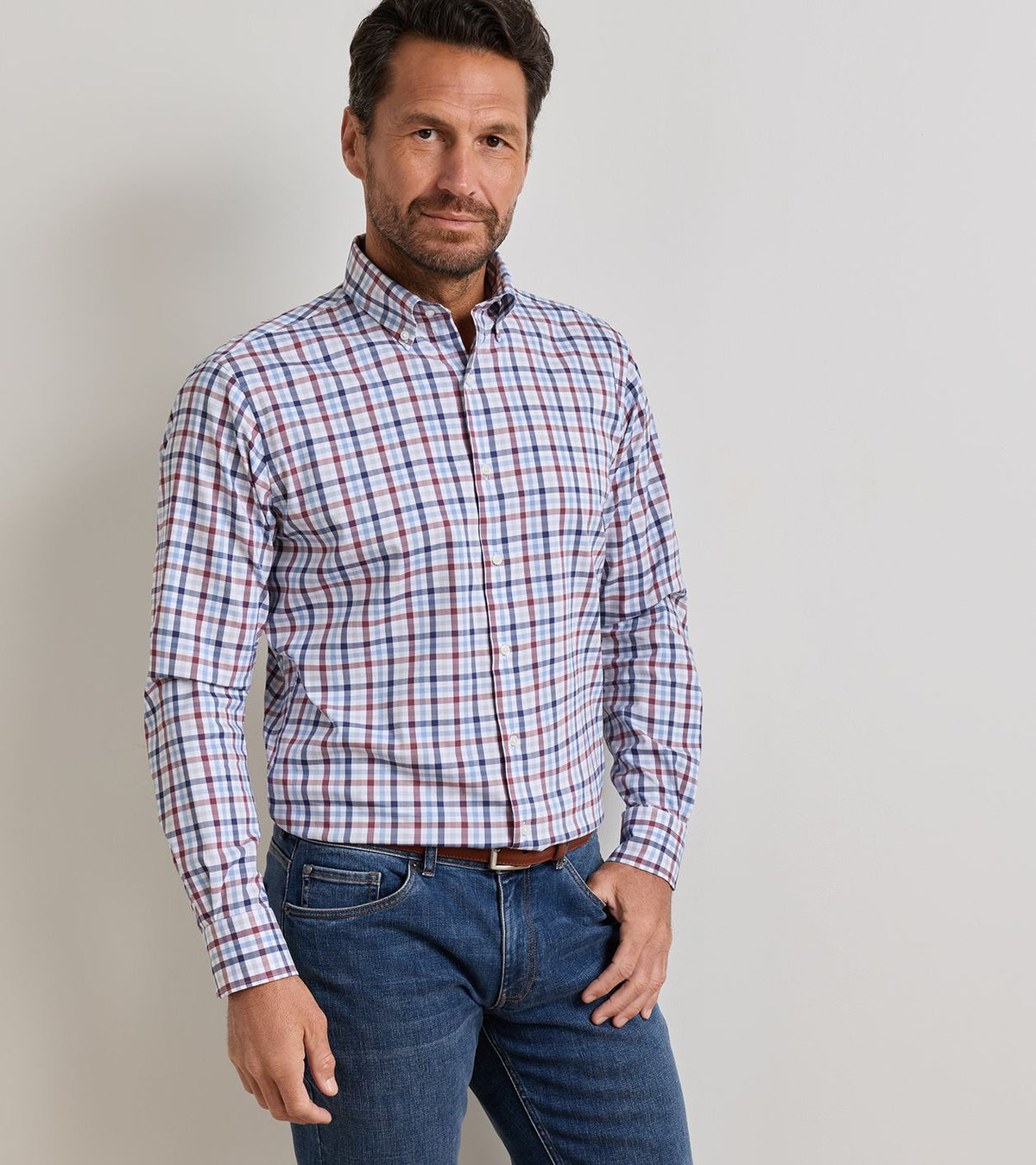 ELLIOT CROWN LITE COTTON STRETCH SHIRT - COTTAGE BLUE