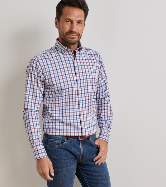 ELLIOT CROWN LITE COTTON STRETCH SHIRT - COTTAGE BLUE